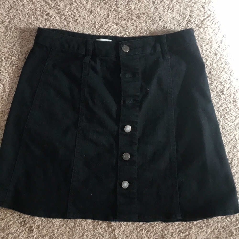 Black button up skirt
